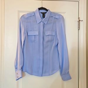 White House Black Market Light Blue Blouse